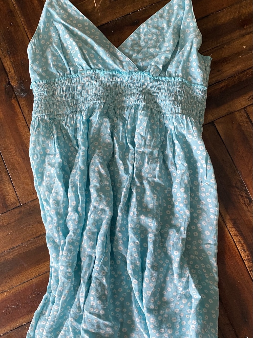 Aeropostale Aqua Blue Floral Maxi Dress